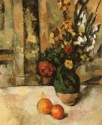Paul Cezanne Vase a fleurs et pommes oil